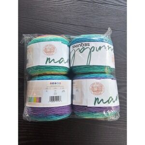 Lion Brand Mandala Sequins Yarn Opal 204Y 4 Skeins Light 3 Sparkle